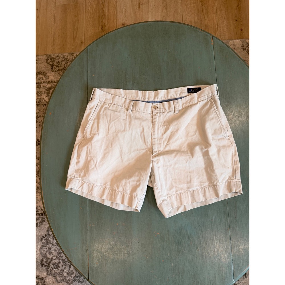 Polo Ralph Lauren Mens Classic Fit 6" Chino Shorts Khaki Beige Size 38 Cotton